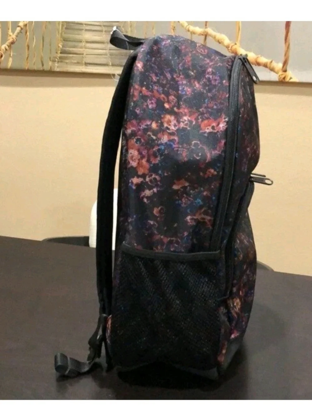 Vans Black & Pink Marble Print Backpack